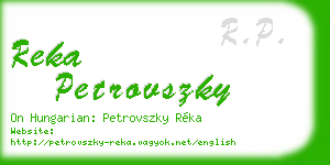 reka petrovszky business card